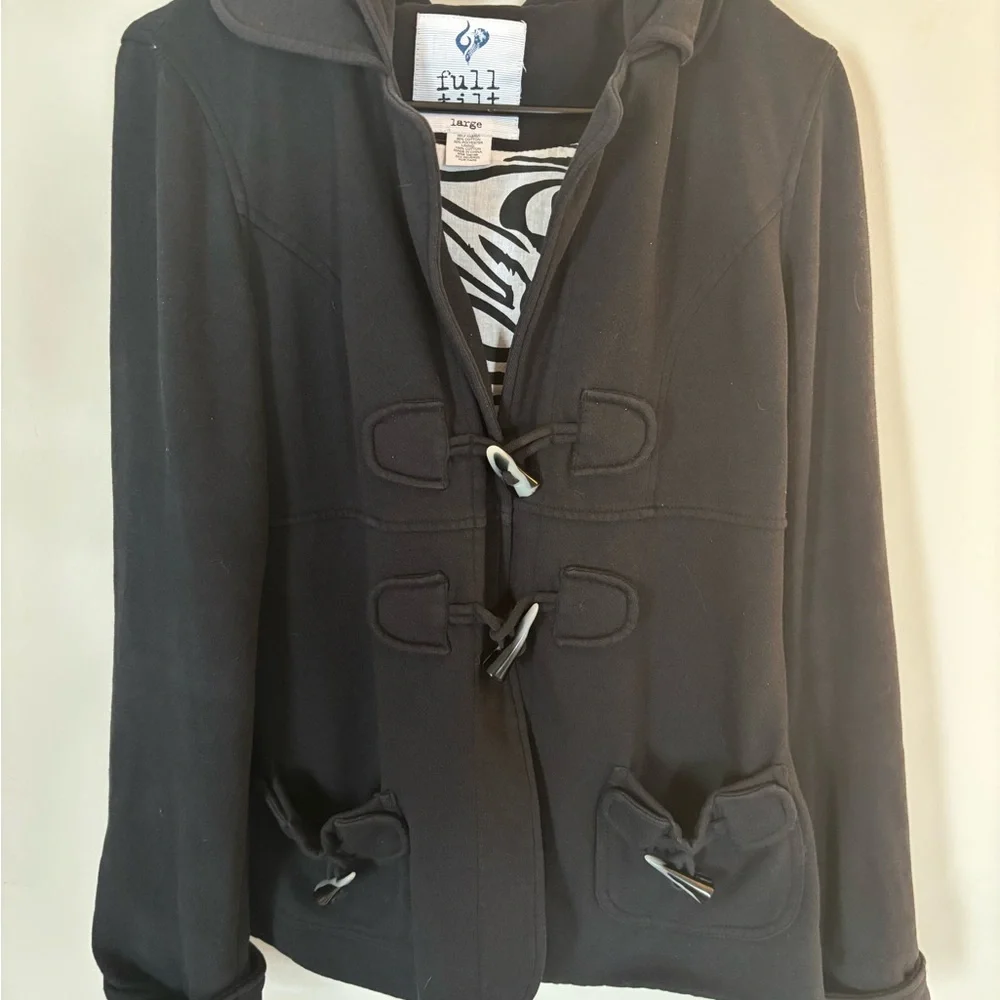 Full Tilt black vintage Y2K toggle button jacket size large